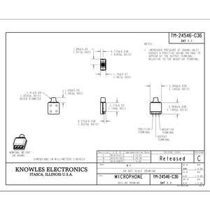 Knowles TM-24546-C36อิเล็กทรอนิกส์ไมโครโฟนเครื่องช่วยฟังอะไหล่ซ่อมอุปกรณ์ไมโครโฟน - Product Image 3