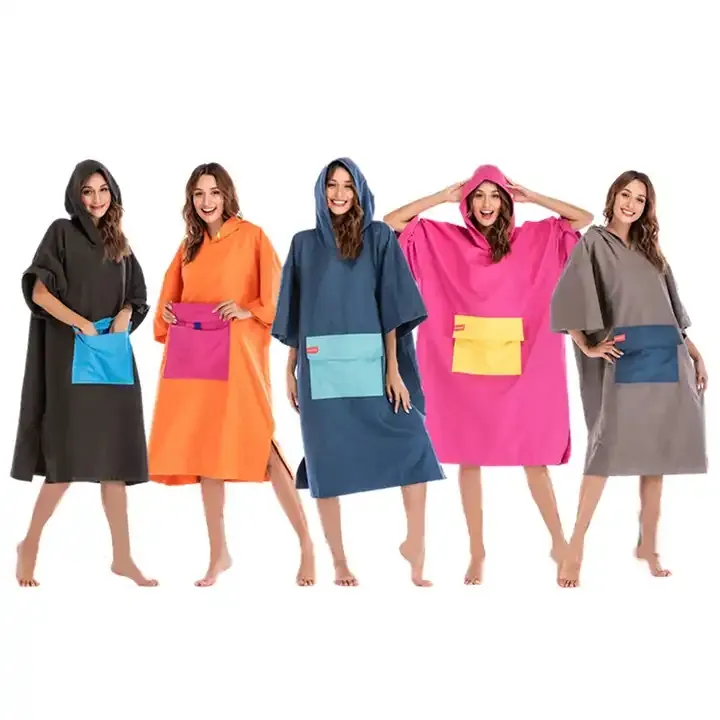 Poncho de Surf con capucha personalizado para adultos, bata cambiante para piscina, toalla de playa