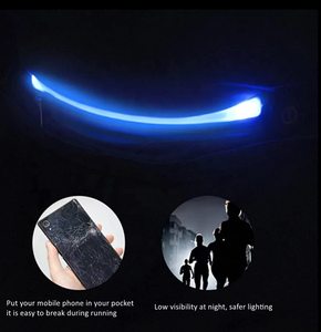 Bolsa reflectante LED para cinturón de correr, con bolsillo de cremallera y luz reflectante, resistente al agua, para corredores - Product Image 3
