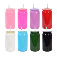 2024 nouveau Design moderne 16oz miroitant Sublimation verre à bière peut mousseux arc-en-ciel irisé jus tasses gobelet avec couvercle de paille