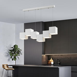 Lámpara Colgante Geométrica Moderna Minimalista Cuadrada con Altura Ajustable para el Hogar, Lámpara de Techo Creativa para Barra de Cocina - Product Image 5