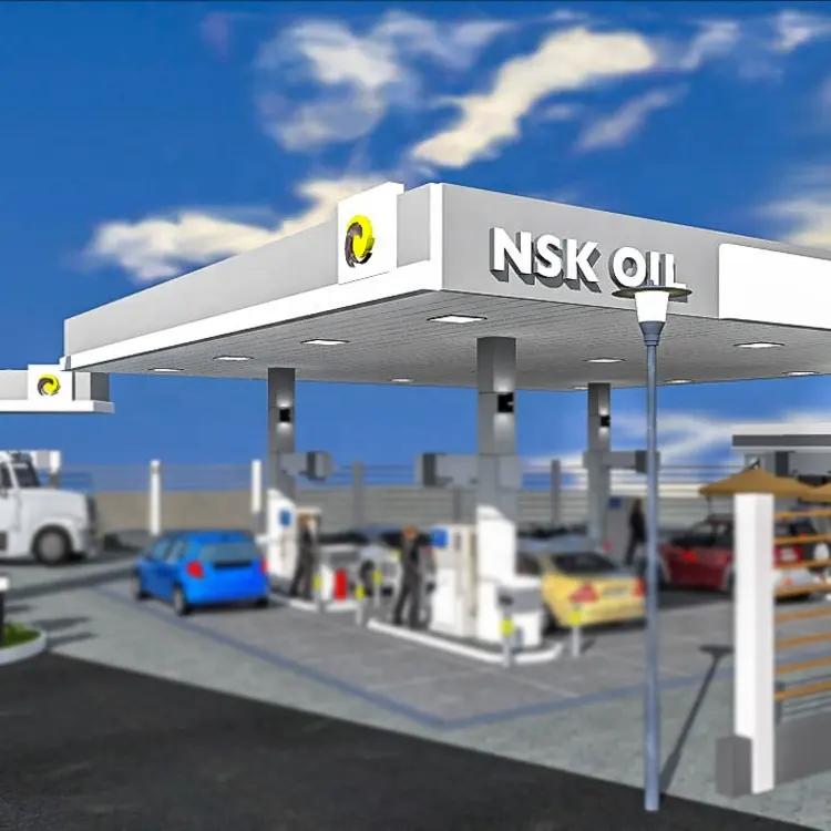 Economic petrol light pylon sign gas station canopy cost