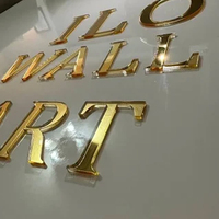Lettres autocollantes en acrylique doré, chiffres et alphabet en acrylique miroir, lettres autocollantes pour enseignes DIY