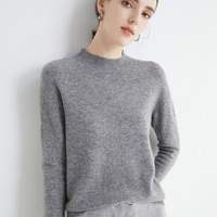 Pull en laine mérinos 100% doux et chaud, tricoté en cachemire, col roulé pour femmes