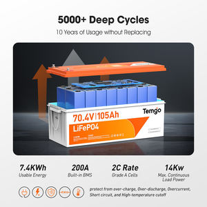 Stok AS Casing plastik 72V 105Ah LiFePO4 baterai Golf Cart baterai Lithium dengan tampilan Lcd pengisi daya - Product Image 3