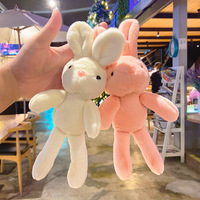 Peluche réaliste lapin aux longues oreilles, douce et moelleuse, porte-clés, jouet en peluche, poupée, lapin de Pâques en peluche, animaux en peluche, porte-clés