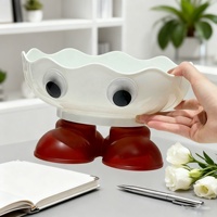 Corbeille à fruits en plastique en forme de pied de personnage de dessin animé, plateau de service festonné avec yeux, décoration de comptoir de cuisine