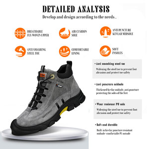 Scarpe da Lavoro Impermeabili per Uomo con Punta in Acciaio Composito, Stivali di Sicurezza Leggeri in Pelle, Scarpe Sportive Industriali - Product Image 2