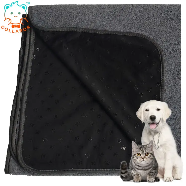 COLLABOR Eco-Friendly Plush Waterproof Cat Dog Training Pet Mat for Car and Indoor