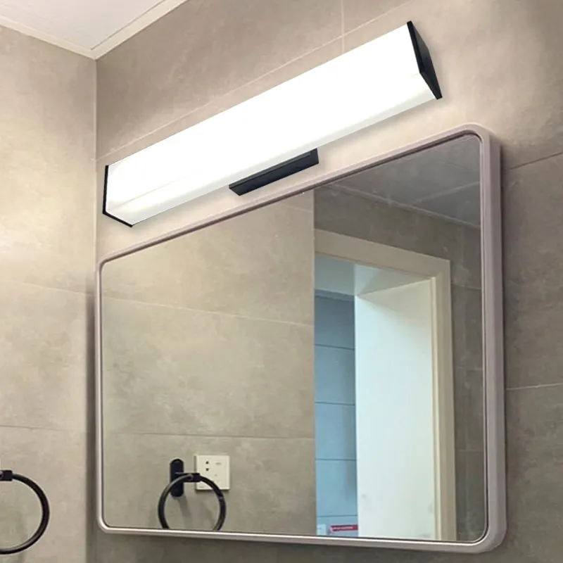 Moderne amerikanische indoor-dekorations-led-badezimmer-wandlicht mit schwarzer Oberfläche Waschtischlampe