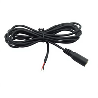 Produsen Kabel OEM Custom DC5521 Female ke Kawat Tanpa Isolasi Berlapis Timah UL1571 24AWG, Kabel Daya DC, Sesuai RoHS