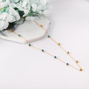 Collar con Colgante de Acero Inoxidable Chapado en Oro de 18k, Diseño Nuevo y Lindo de Ojos Azules, Joyería Popular 2022 - Product Image 1