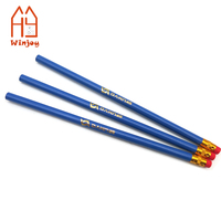 Crayon de 19 cm avec gomme, procédé d'emballage en papier, crayons à motifs colorés autocollants, faible quantité minimale de commande (QMC)