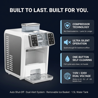 Máquina para Hacer Cubitos de Hielo y Smoothies 2 en 1, con Compresor Solar, Portátil, Cubos de Hielo Cuadrados de 16 mm, para Hoteles, Hogares y Cócteles