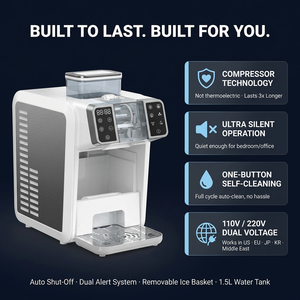 Machine à slush portable 2-<span class=keywords><strong>en</strong></span>-1 avec compresseur pour smoothies et glaçons carrés de 16 mm, idéale pour les cocktails à la maison - Product Image 4