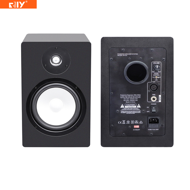 HS5II White Active 5 Inch 8ohm Powered Studio Monitor Speaker Two-Way Field Studio Reference Monitors Portable for Indoor Use