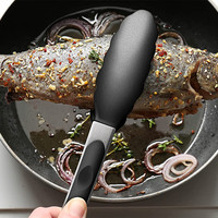 Pinces de cuisine en acier inoxydable antidérapantes de qualité supérieure, lot de 2, noires, avec verrouillage, pinces à nourriture en silicone