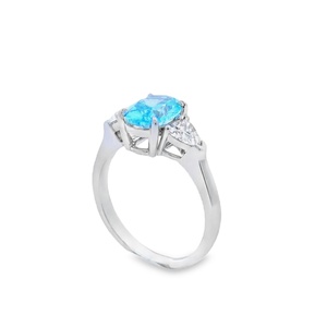 Huazhong Gem Synthetic Gemstone Engagement Wedding <b>Ring</b> GRC Certified Lab Created 14k 18k White Gold Classic <b>Ring</b> - Product Image 4