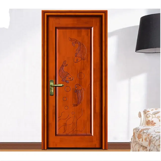 Amerikan ithal kırmızı meşe kapılar ahşap düz Panel lüks ev yatak odası iç ahşap giriş kapısı