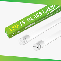 Tubo LED T8 sin balasto HELI de 4 pies y 24W, 6000K, con sensor de radar por microondas activado por movimiento, tubo de vidrio, cableado directo