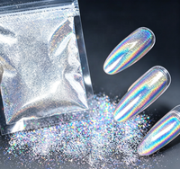 Poudre de pigment holographique en aluminium argenté prismatique résistant à la chaleur industrielle pour la fabrication de gels à ongles et la peinture automobile