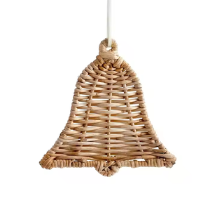 GREENCRAFT hecho a mano tejido a mano respetuoso con el medio ambiente campana de ratán árbol de Navidad adorno colgante con forma personalizable y tamaño reutilizable - Product Image 2