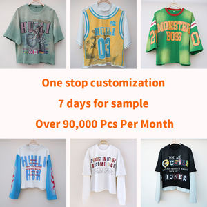 Huili Oem 100% 면 헤비웨이트 긴 소매 티셔츠 남성 사용자 정의 화면 인쇄 와플 니트 박시 그래픽 <span class=keywords><strong>t</strong></span> 셔츠 - Product Image 6