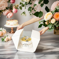 Boîte d'emballage pour gâteau en mousse personnalisée, recyclable, carrée, biodégradable, en carton blanc avec fenêtre transparente