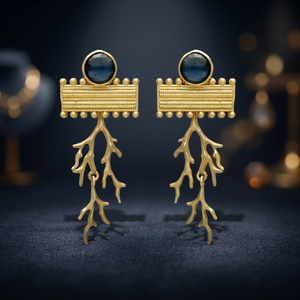 Pendientes Colgantes de Latón Hechos a Mano, Chapados en Oro, Estilo Étnico Bohemio, para Bodas y Moda - Product Image 4