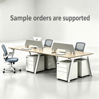 Set Scrivania e Sedia da Ufficio Moderno e Minimalista per 2 o 4 Persone, Scrivania Ignifuga in PVC con Design a Barra, Tavolo per Computer