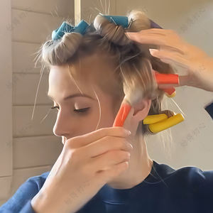 10 pièces/sac Rouleaux à cheveux en mousse de caoutchouc tendance, rouleaux flexibles, bigoudis sans chaleur, éponge en mousse de caoutchouc, rouleaux à cheveux DIY pour la coiffure - Product Image 3