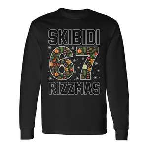 Skibidi 67 Rizzmas T-shirt à manches longues, design de Noël, style Gen Alpha - Product Image 1