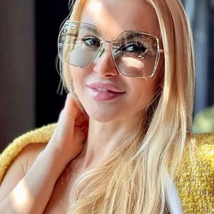Gafas de Sol Cuadradas Extra Grandes de Metal con Degradado para Mujer, Elegantes y a la Moda, Diseño Personalizado 2021 - Product Image 2