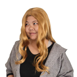 M3GANCOS Yellow <b>Lace</b> Front <b>Wig</b> Loose Wave Long Curly High Temperature Fiber Heat Resistant Average Size <b>Wigs</b> - Product Image 2