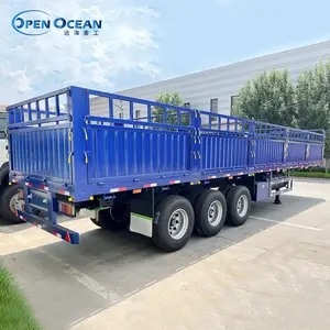 100 Tons Cattle Livestock Vegetables Sidewall Trailer Sugar Cane Transport Fence Semi Trailer