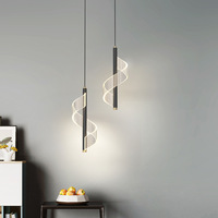 JYLIGHTING Art moderne spirale salon fond de mur pendentif lumière acrylique chambre chevet LED personnalisé escalier lustre