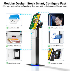 Terminal de Punto de Venta con Pantalla Táctil de 15.6, 21.5 y 23.8 Pulgadas para Restaurantes, Sistema de Pedidos y Pagos Autoservicio para Comida Rápida, con Soporte de Piso - Product Image 4