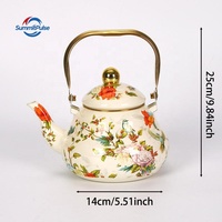 Bouilloire Classique Colorée en Acier Émaillé en Forme de Poire, Design Moderne, Écologique, 1,5 L, Base à Induction, Compatible Gaz et Induction Métallique