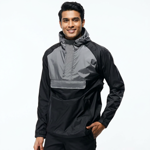 Chaqueta Cortavientos para Hombre, Ligera, Impermeable, para Entrenamiento, Correr al Aire Libre, Ropa Deportiva Informal, Transpirable, con Capucha - Product Image 1