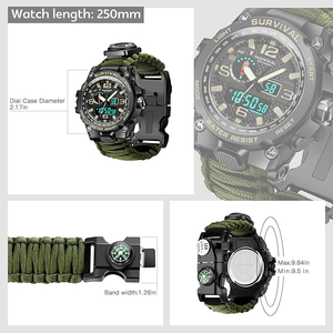 Relojes Tácticos DFS17 Personalizados Resistentes para Hombre, Cuarzo + Digital, 2 Movimientos, en Stock para Venta al Por Mayor, Regalo Promocional - Product Image 2