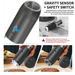 Molino de Pimienta Eléctrico de Cerámica y Plástico con Capacidad de 176 ml, Recargable por USB, Molinillo de Sal Eléctrico - Product Image 3