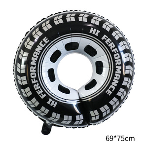 Roues de <span class=keywords><strong>voiture</strong></span> de course, ballons en aluminium pour garçons, fête à thème de course d'<span class=keywords><strong>anniversaire</strong></span>, pneus de course, ballon, cadeaux pour enfants - Product Image 2