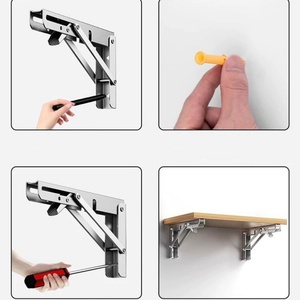 Wholesale <b>Heavy</b>-<b>Duty</b> Single Triangle Stainless Steel 201 <b>Bracket</b> Folding Shelf Support Storage Shelf <b>Bracket</b> Furniture Hardware - Product Image 6