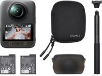 Caméra d'action 360° Osmo Adventure Combo, étanche, 8K, autonomie de batterie étendue avec 3 batteries, stockage intégré de 105 Go