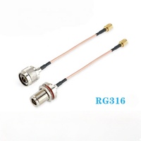 Cable Coaxial de Comunicación RF a Prueba de Agua, Conectores SMA/SMB/SSMA/TNC/BNC/UHF/N/F, RG174 RG58 RG113 RG178 RG316, Latón Chapado en Oro