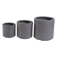 Pot de fleurs droit en couleur unie légère/sablée pour intérieur, balcon, sol – Combinaison de tailles simple (grande, moyenne, petite) pour plantation