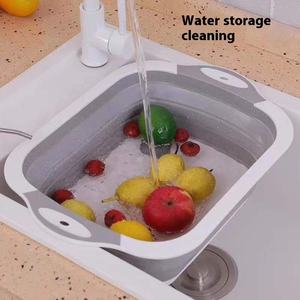 Planche à découper pliante multifonctionnelle Évier de cuisine en plastique Lavabo à légumes Panier d'égouttage pour <span class=keywords><strong>Amazon</strong></span> Nouvelles fournitures - Product Image 4