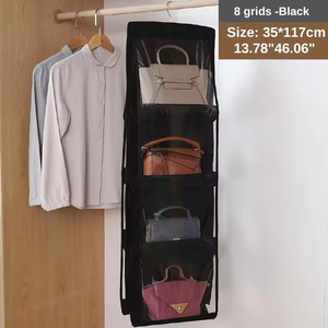 Grand organisateur de rangement suspendu multifonctionnel à 8 poches pour le rangement des portefeuilles et des sacs à main avec mur arrière pour porte - Product Image 5