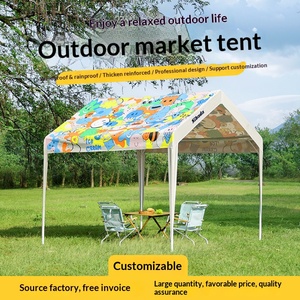 Parasol publicitaire d'extérieur, stand de marché nocturne, tente mobile, imperméable, parapluie à quatre pieds, auvent de stationnement pour voiture - Product Image 1