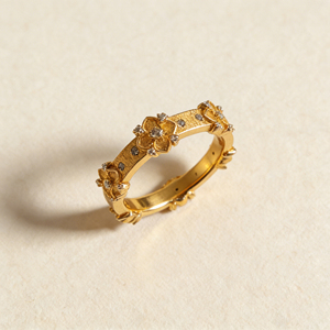 แหวนหมั้นเพชรเพาะเลี้ยงในห้องปฏิบัติการเคลือบทองคำแท้ 10K/14K แบบคลัสเตอร์  สำหรับทุกเพศ  งานแต่งงาน  วันครบรอบ  งานเลี้ยงสังสรรค์  ดีไซน์โรแมนติก - Product Image 2